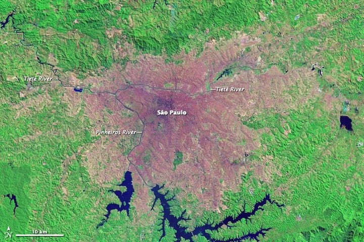 サンパウロの地形図