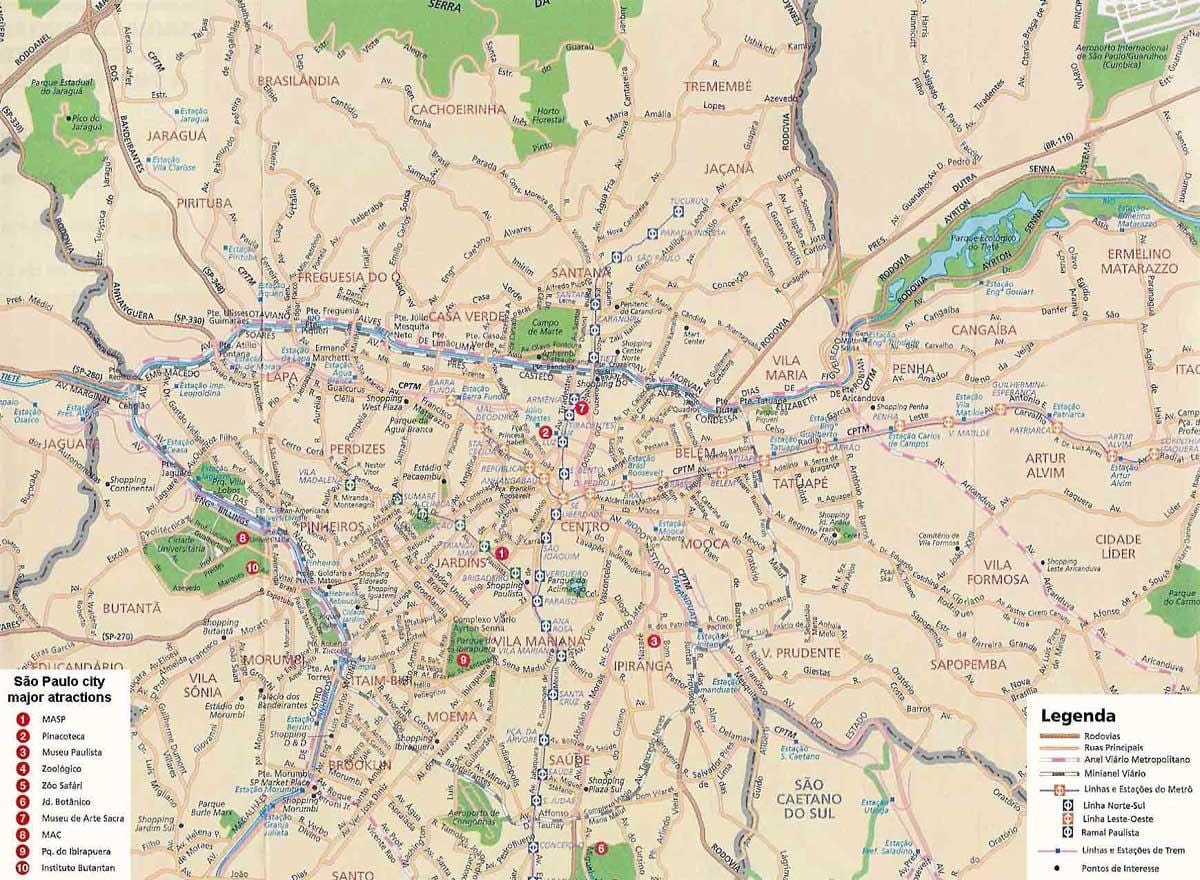 サンパウロの庭園の地図