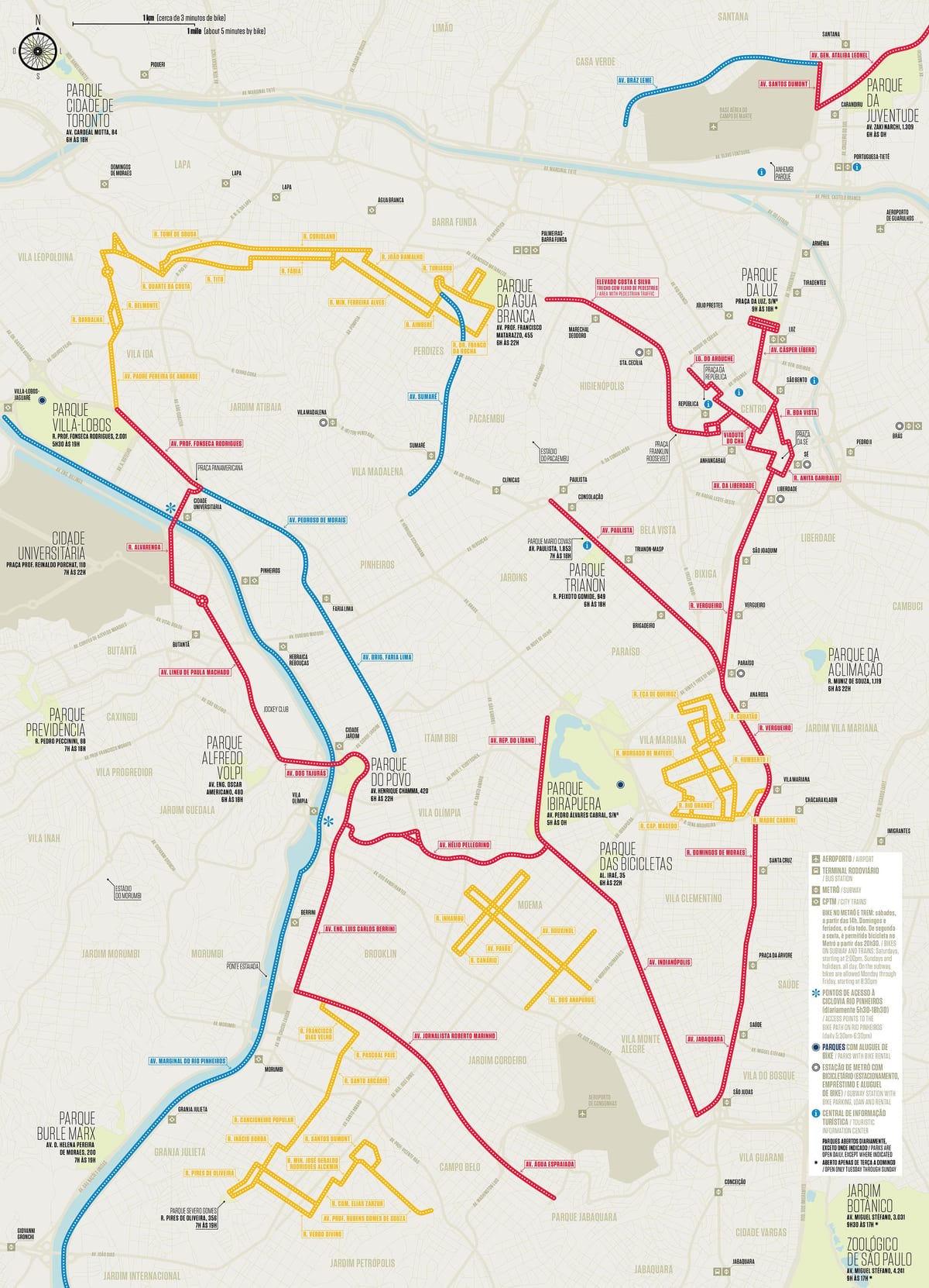 サンパウロバイクの地図