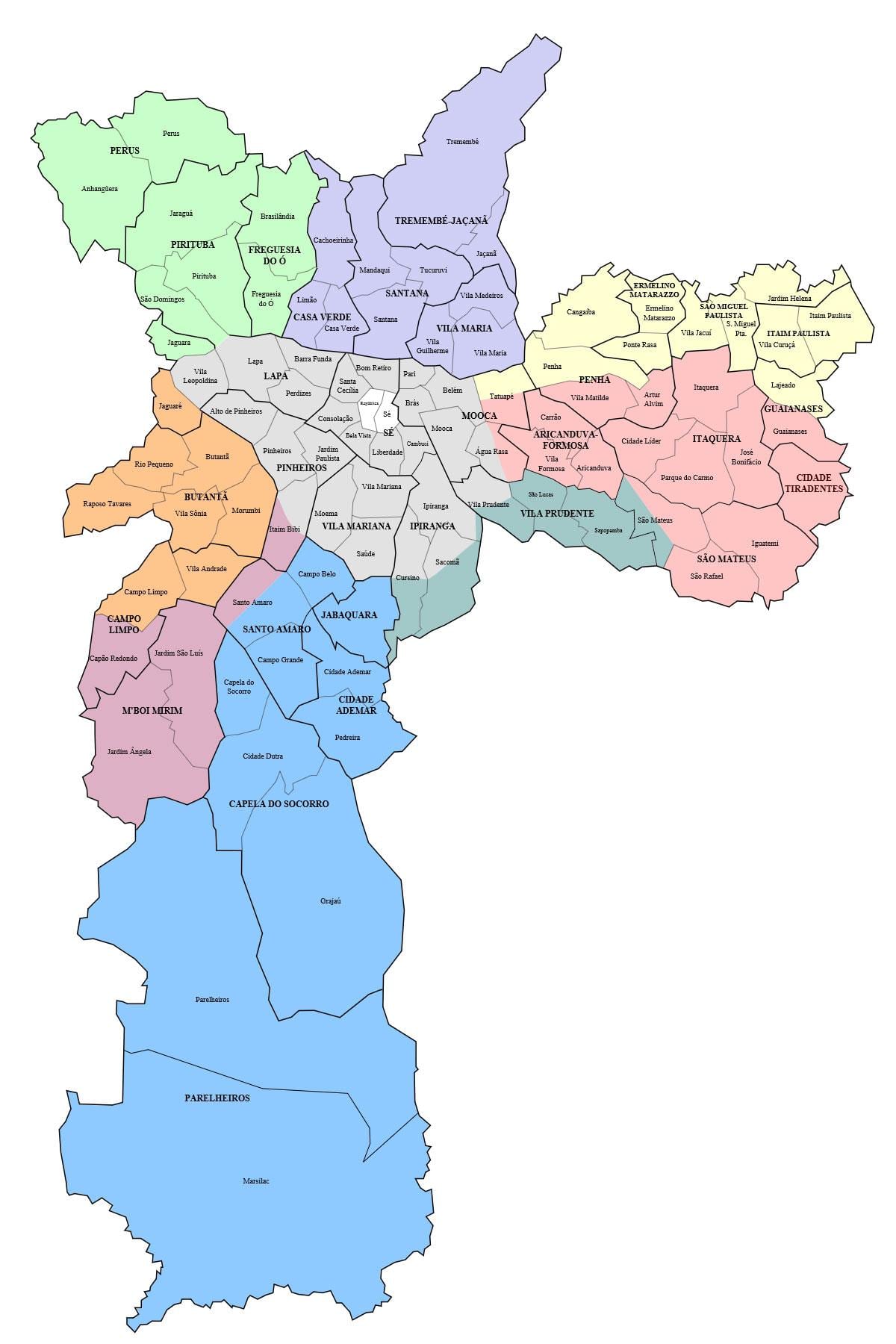 サンパウロ近隣地図