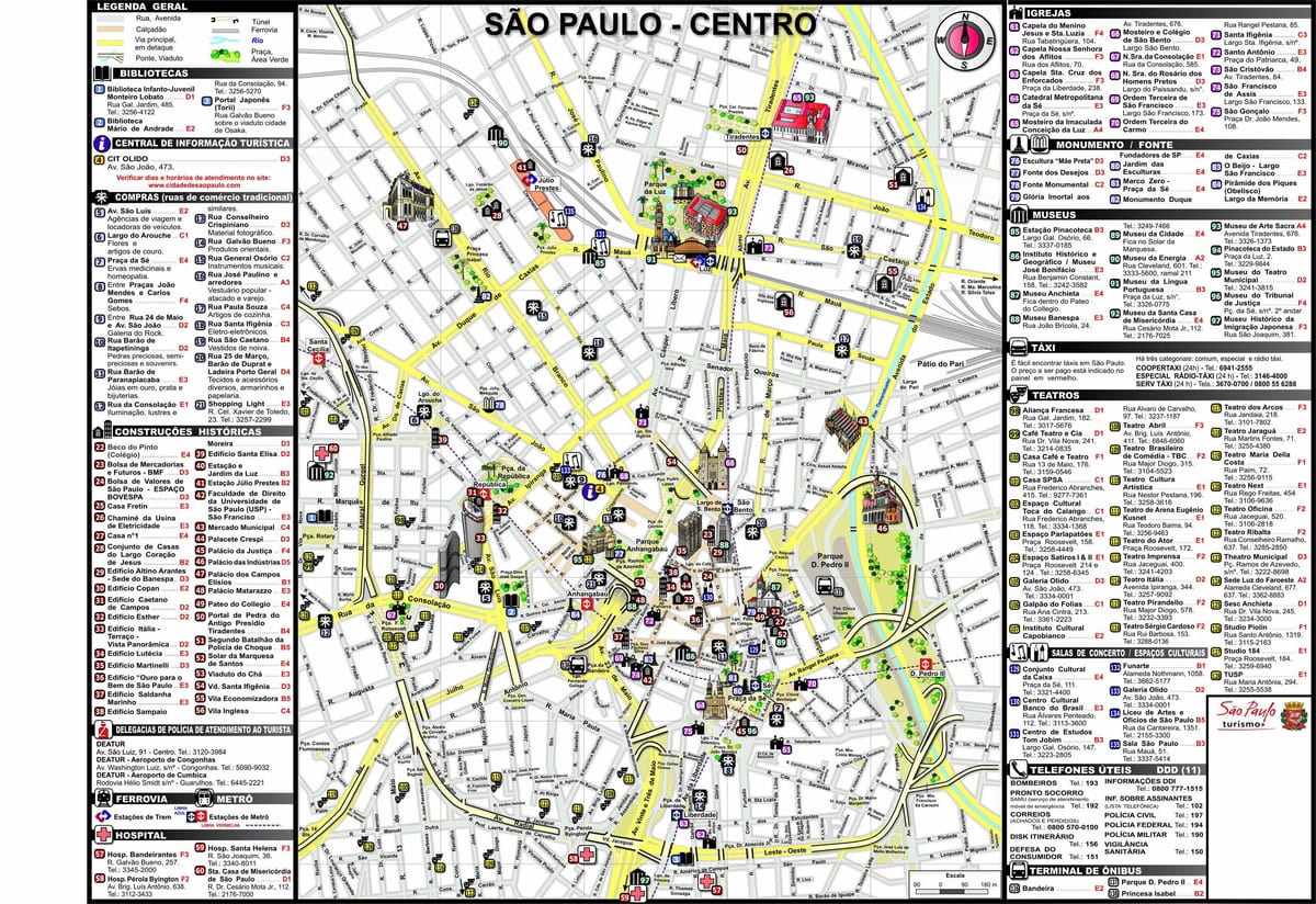 サンパウロ市内の地図