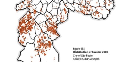 地図のサンパウロのファヴェーラ