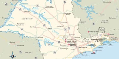 サンパウロ州の地図