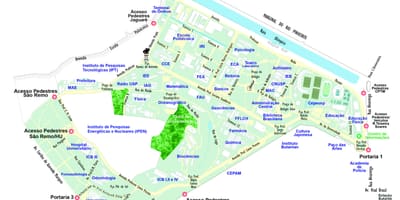 サンパウロの学校を地図