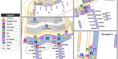 Gruサンパウロ空港ターミナルビルの地図